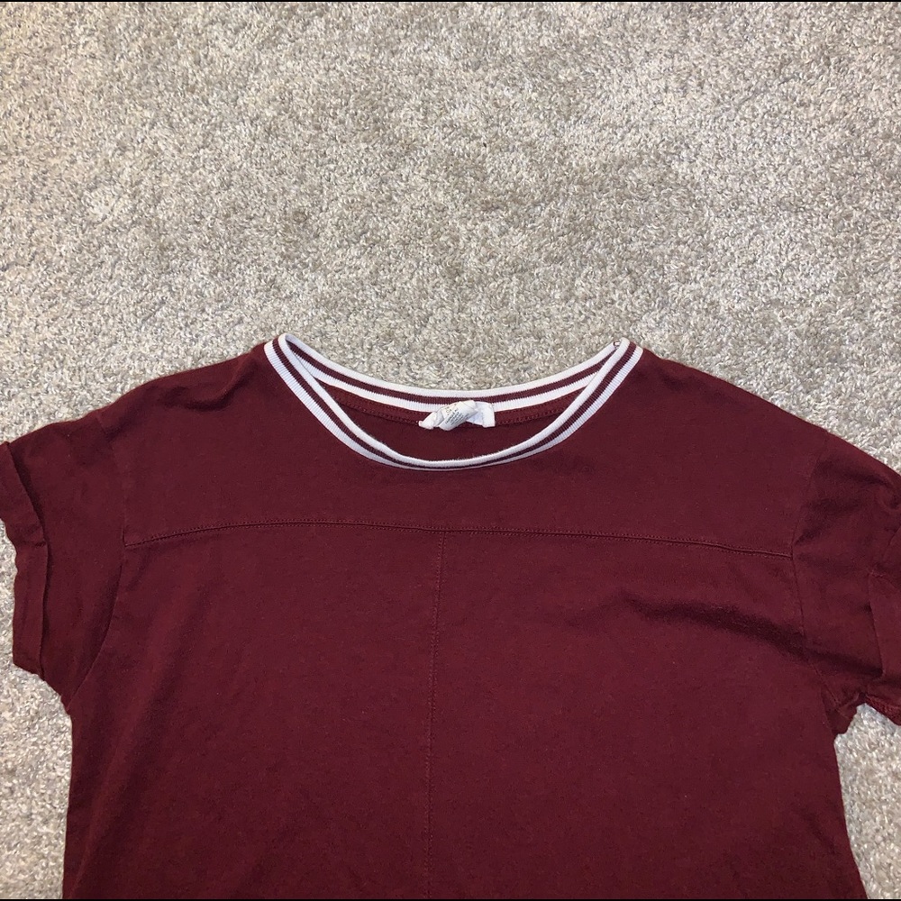 Forever 21 Maroon & White Crop Top size S - Picture 5 of 7